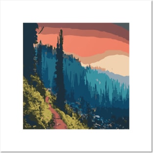 Serene Wilderness I Mountains Trees landscape Posters and Art